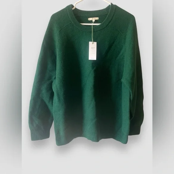 American Eagle AE77 Women’s 100% Wool Sweater Size Medium Relaxed Fit Green NWT - Picture 1 of 7
